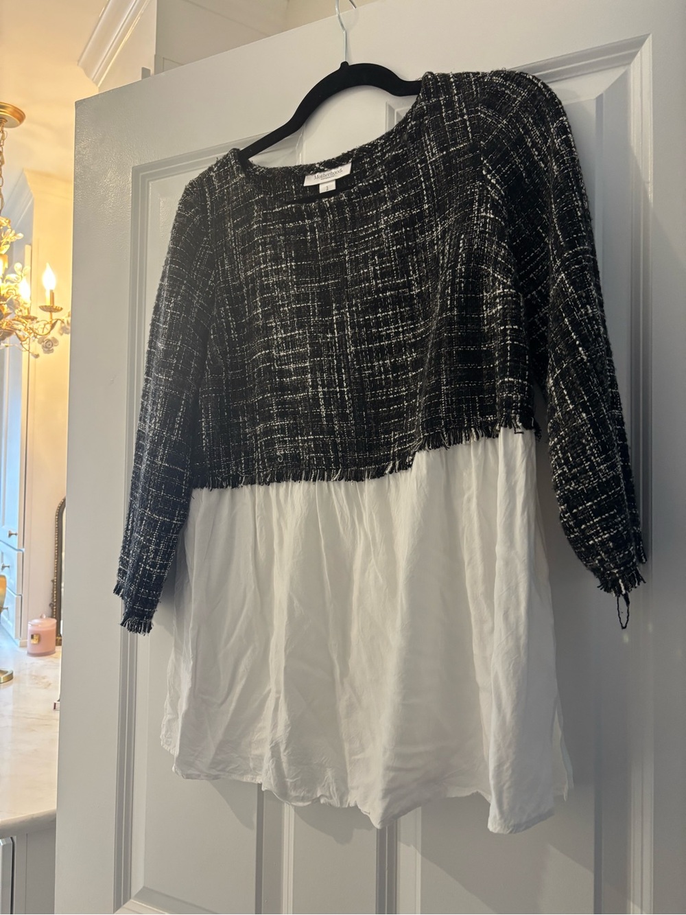 Motherhood Maternity Tweed Blouse Top